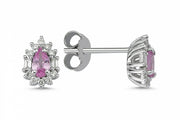 0.68 Karat Pink Sapphire Diamond Earrings