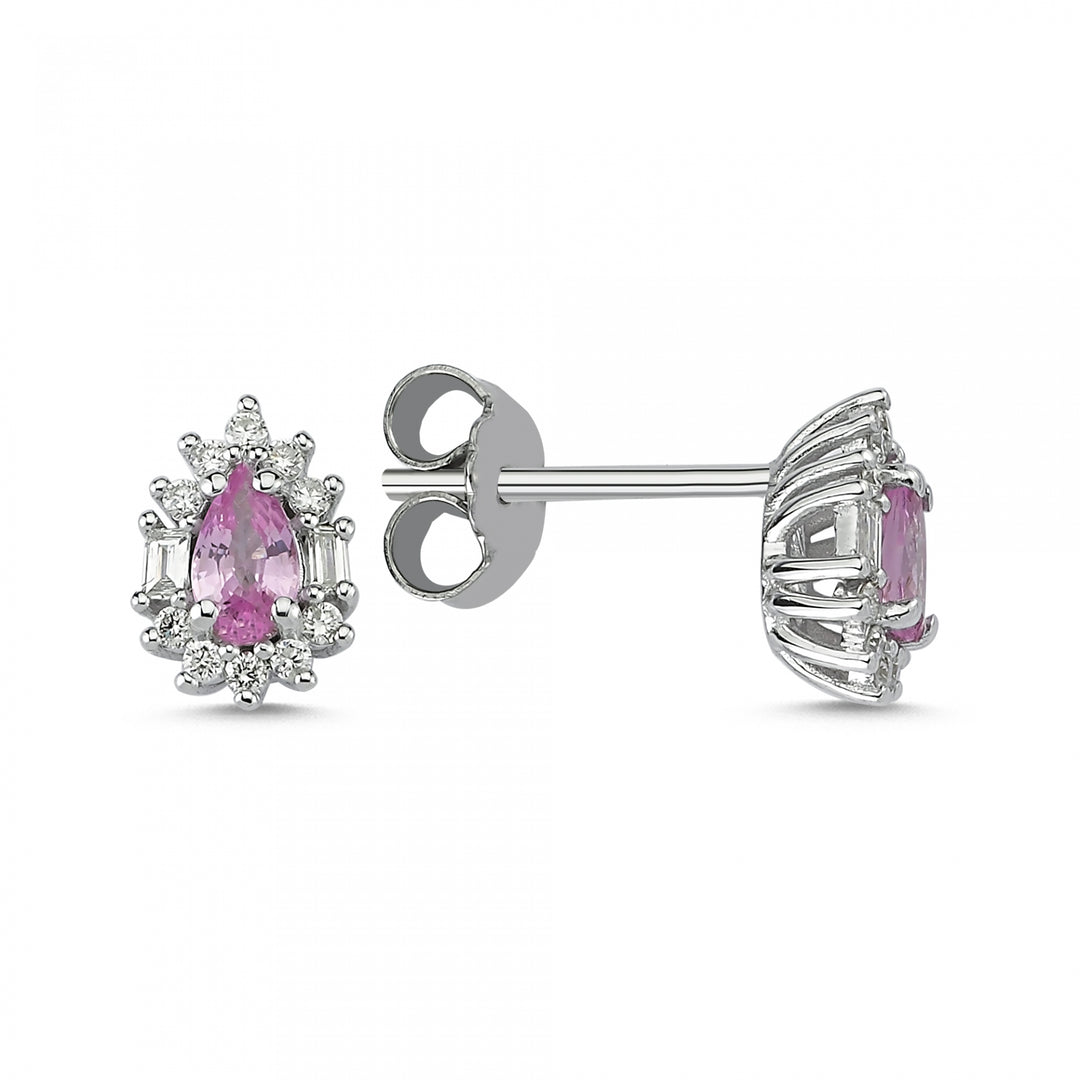 0.68 Karat Pink Sapphire Diamond Earrings