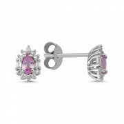 0.68 Karat Pink Sapphire Diamond Earrings