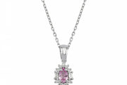 0.38 Karat Pink Sapphire Diamond Necklace