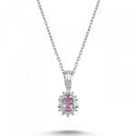 Load image into Gallery viewer, 0.38 Karat Pink Sapphire Diamond Necklace