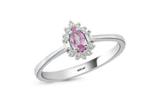 0.38 Karat Pink Sapphire Diamond Ring