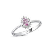 0.38 Karat Pink Sapphire Diamond Ring