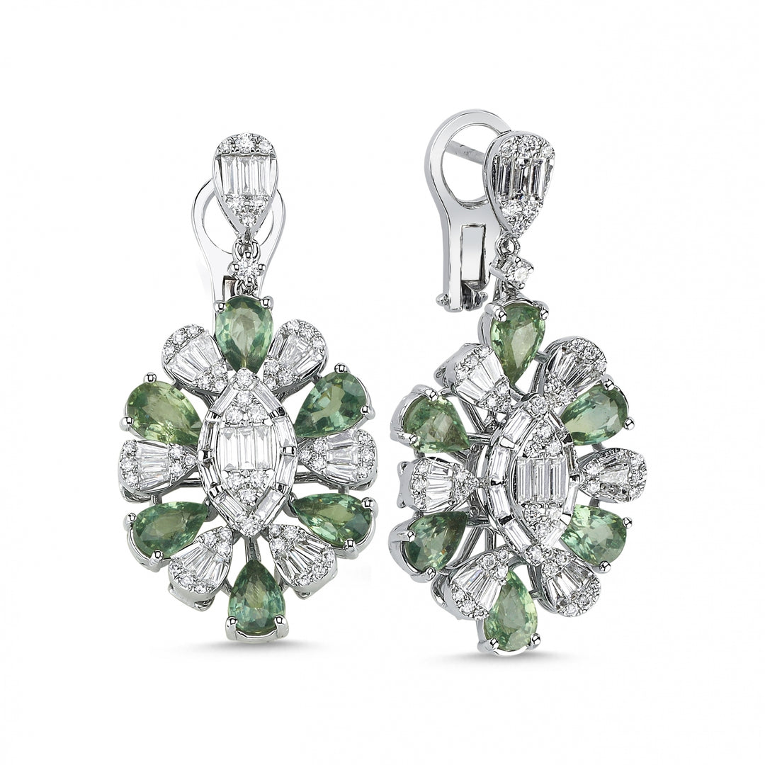 7.34 Karat Sapphire Diamond Earrings