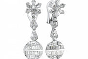 2.37 Karat Baguette Stone Set Diamond Earrings