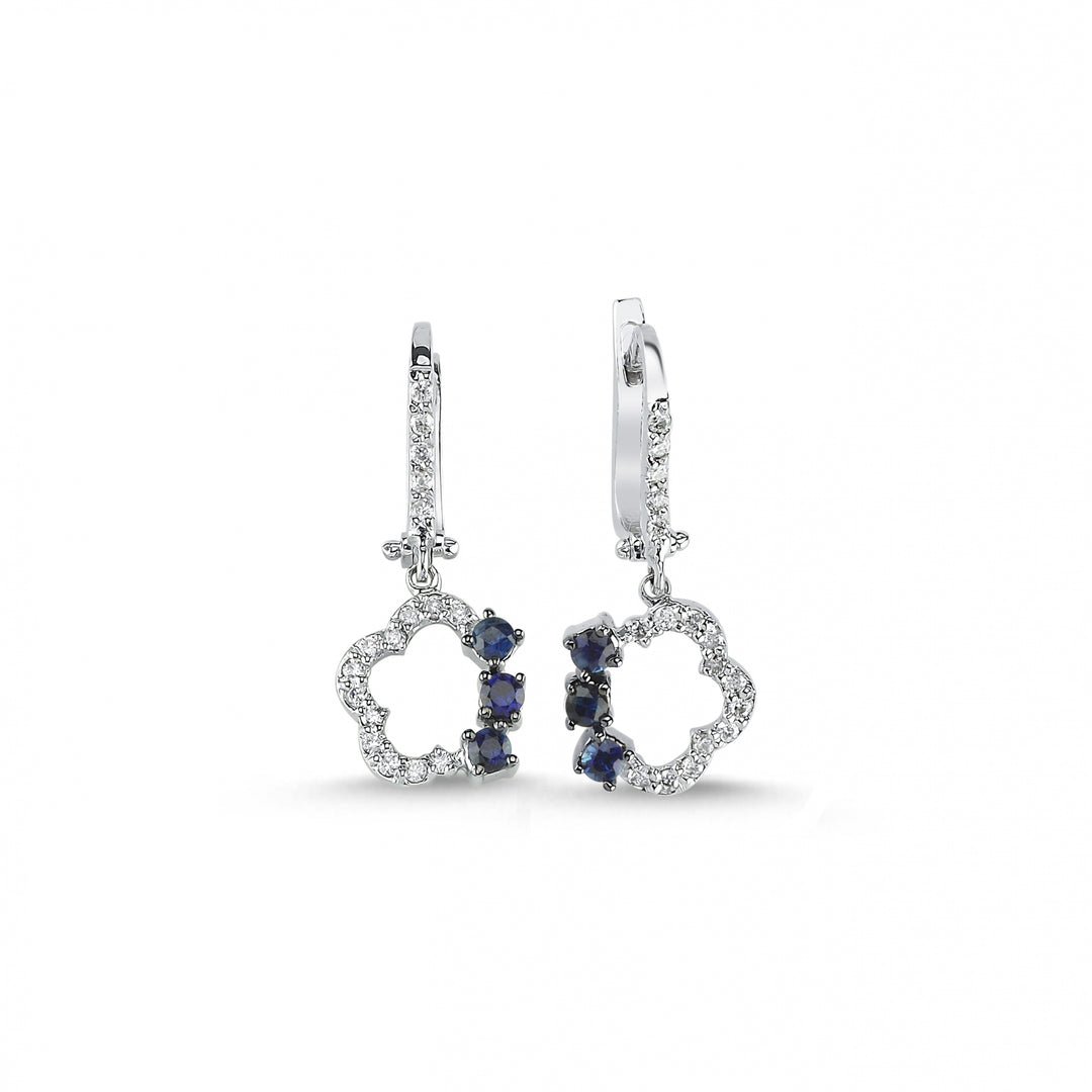 0.52 Karat Sapphire Diamond Earrings
