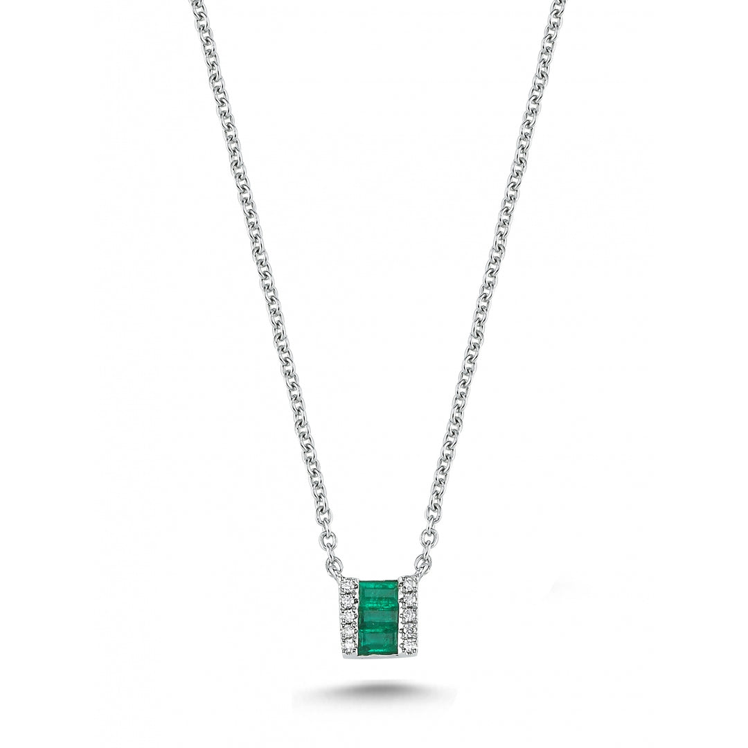 0.21 Karat Emerald Diamond Necklace