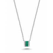 0.21 Karat Emerald Diamond Necklace
