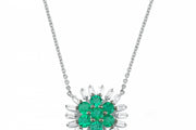0.95 Karat Emerald Diamond Necklace