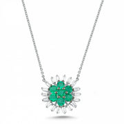 0.95 Karat Emerald Diamond Necklace