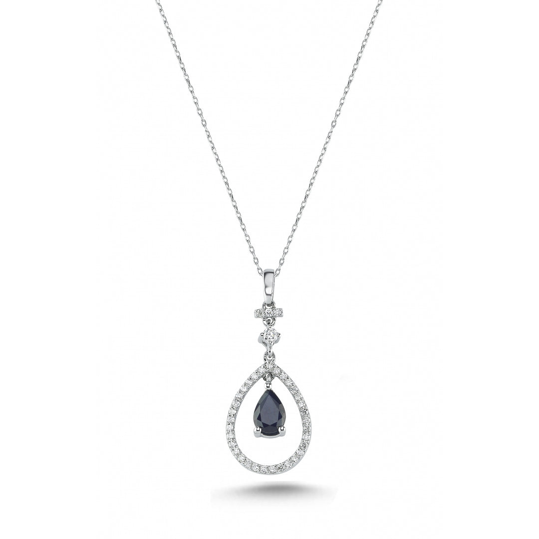 1.04 Karat Sapphire Diamond Necklace