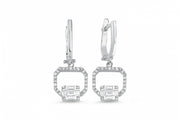 0.65 Karat Baguette Stone Set Diamond Earrings