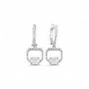 0.65 Karat Baguette Stone Set Diamond Earrings