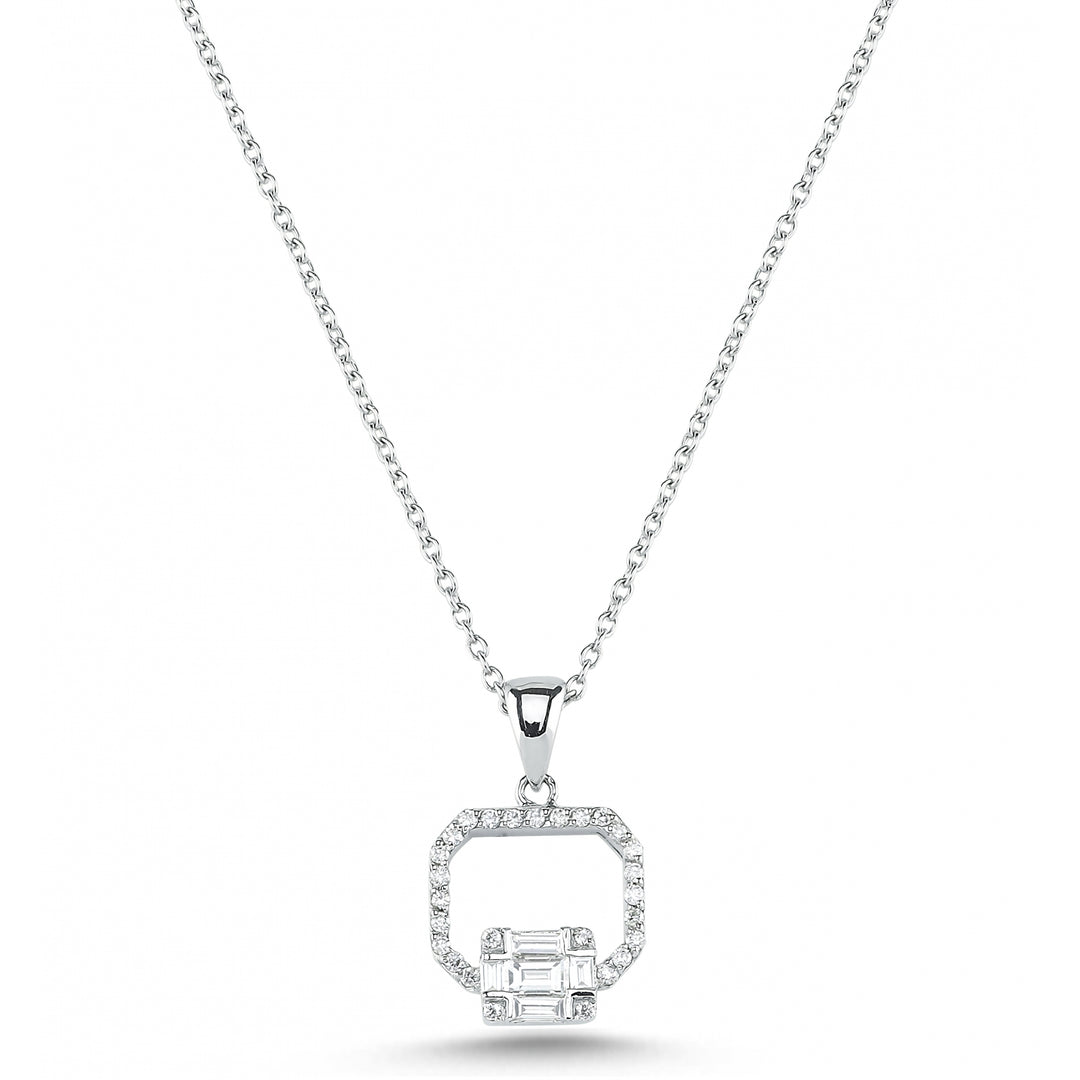 0.37 Karat Baguette Diamond Necklace