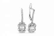 0.39 Karat Baguette Diamond Earrings