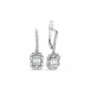 0.39 Karat Baguette Diamond Earrings