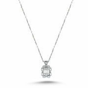 0.16 Karat Baguette Diamond Necklace