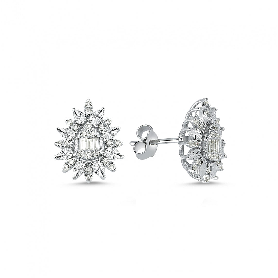 0.44 Karat Baguette Diamond Earrings