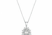 0.21 Karat Baguette Diamond Necklace