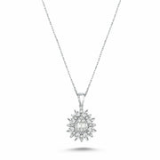 0.21 Karat Baguette Diamond Necklace