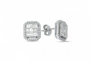 0.64 Karat Baguette Diamond Earrings