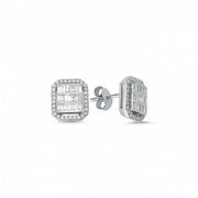 0.64 Karat Baguette Diamond Earrings