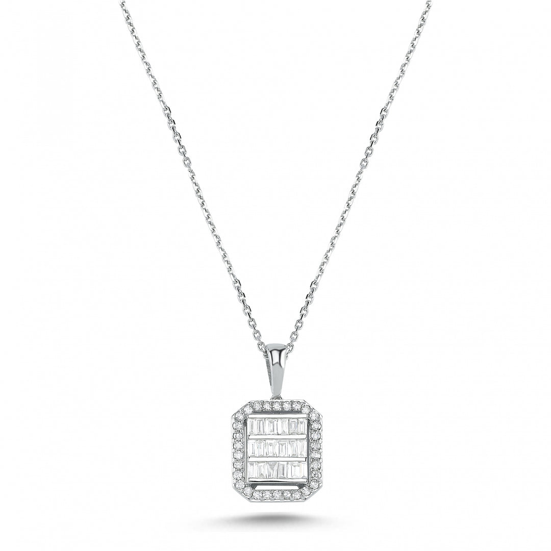 0.45 Karat Baguette Diamond Necklace