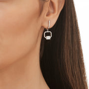0.65 Karat Baguette Stone Set Diamond Earrings
