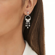 1.68 Karat Baguette Stone Set Diamond Earrings