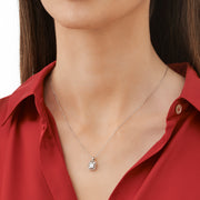 0.16 Karat Baguette Diamond Necklace