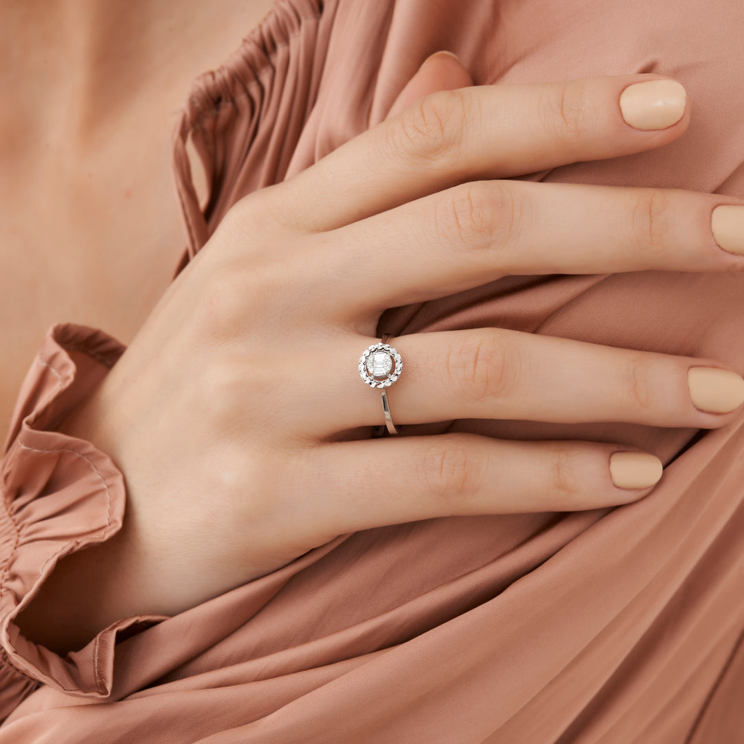 0.10 Karat Baguette Diamond Ring