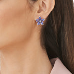 Load image into Gallery viewer, 7.06 Karat Tanzanit Diamond Earrings