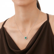 0.95 Karat Emerald Diamond Necklace