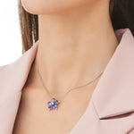 Load image into Gallery viewer, 3.53 Karat Camellia Tanzanit Diamond Necklace