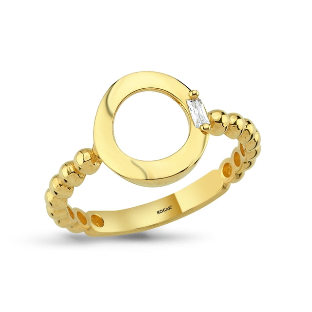 14ct Baguette Stone Set Yellow Gold Ring
