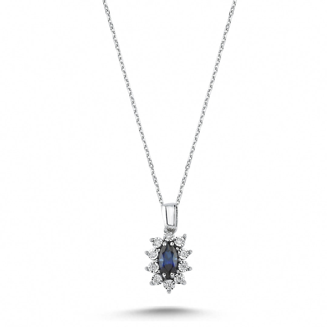 0.35 Karat Sapphire Diamond Necklace