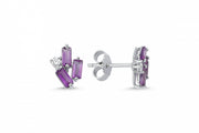 0.82 Karat Ametist Diamond Earrings