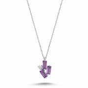 0.66 Karat Ametist Diamond Necklace