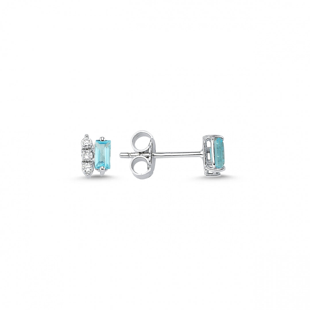 0.47 Karat Mavi Topaz Diamond Earrings