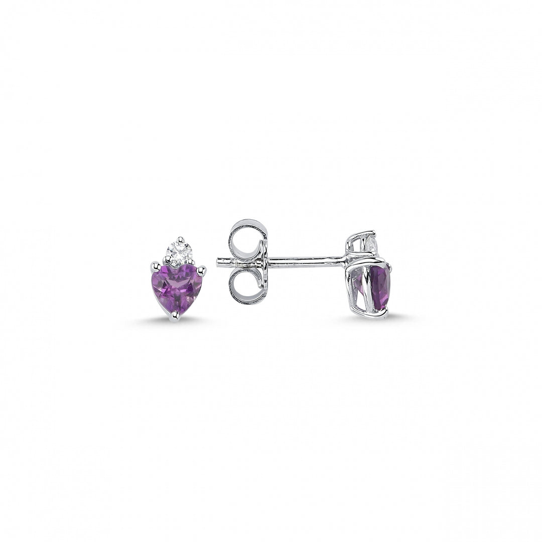 0.84 Karat Ametist Diamond Earrings