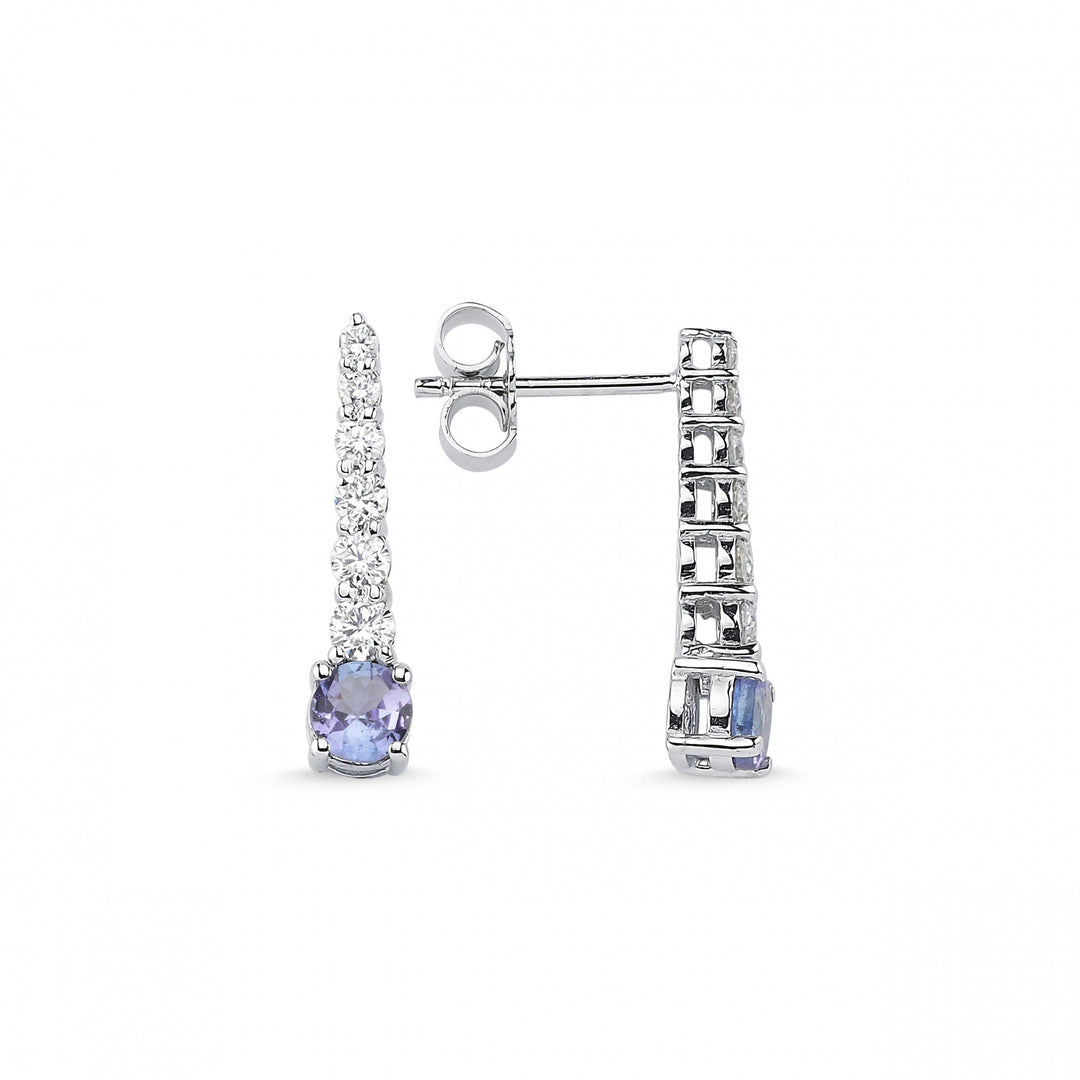 1.12 Karat Tanzanit Diamond Earrings
