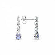 1.12 Karat Tanzanit Diamond Earrings