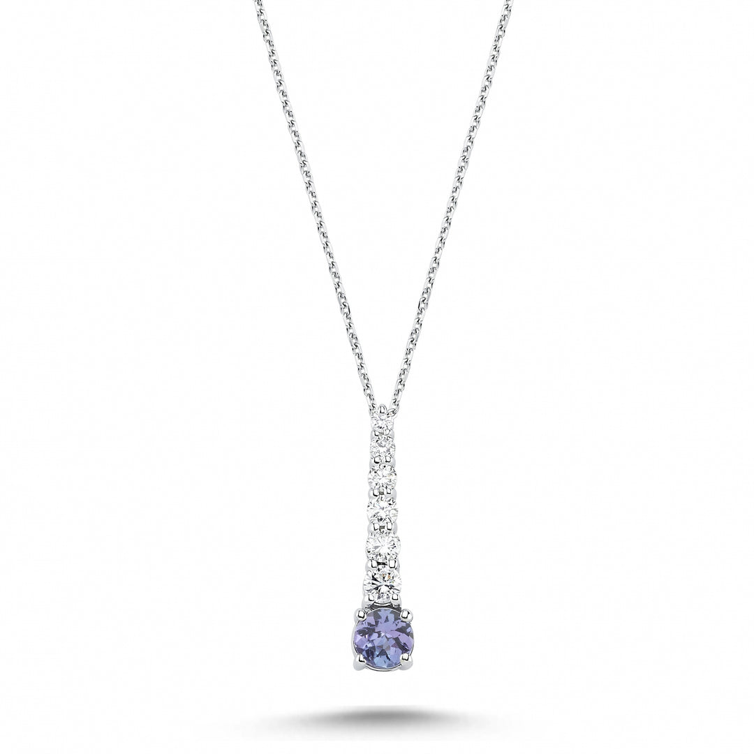 0.54 Karat Tanzanit Diamond Necklace