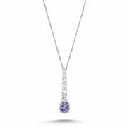0.54 Karat Tanzanit Diamond Necklace