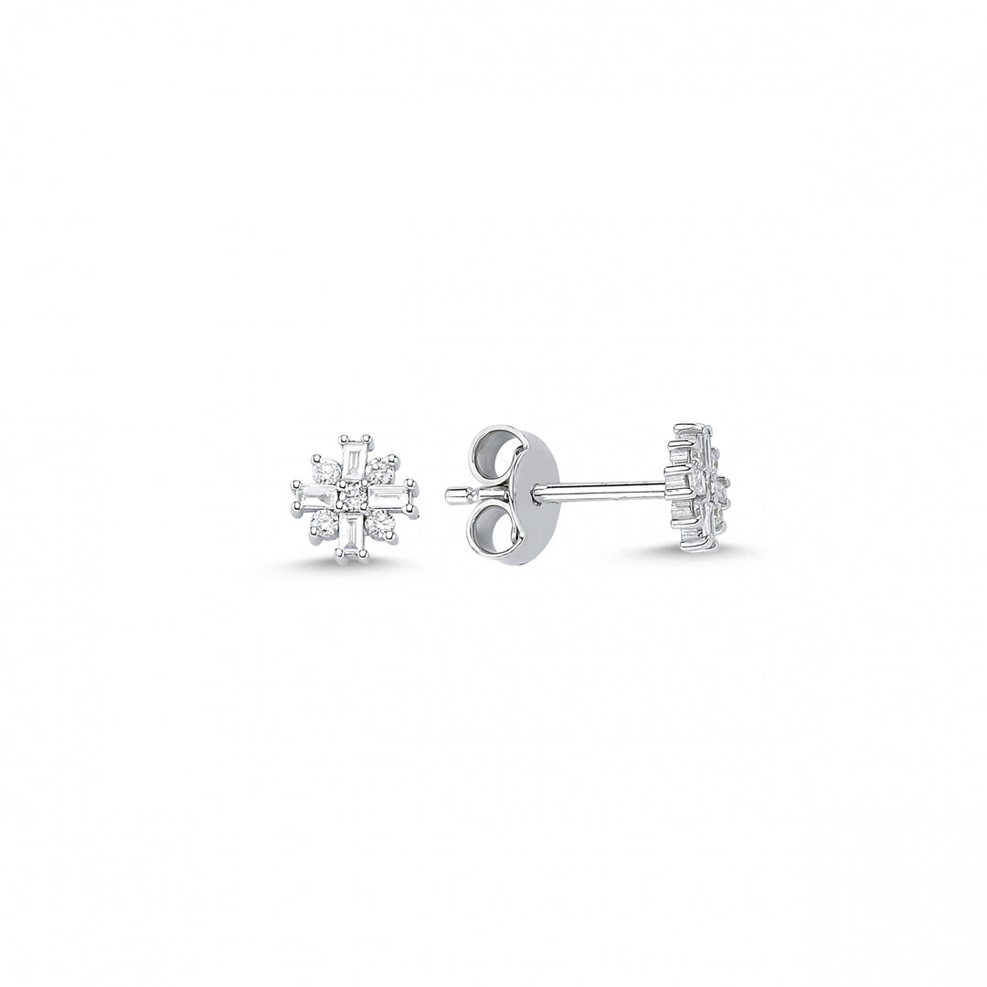 0.17 Karat Baguette Diamond Earrings
