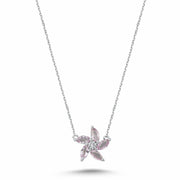 0.65 Karat Pink Sapphire Diamond Necklace