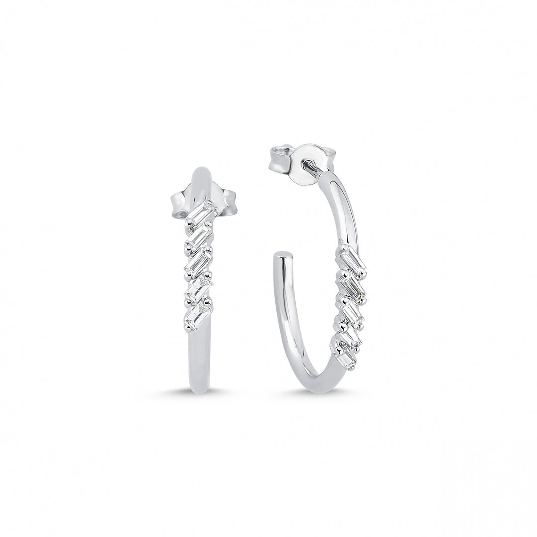 0.22 Karat Baguette Diamond Earrings