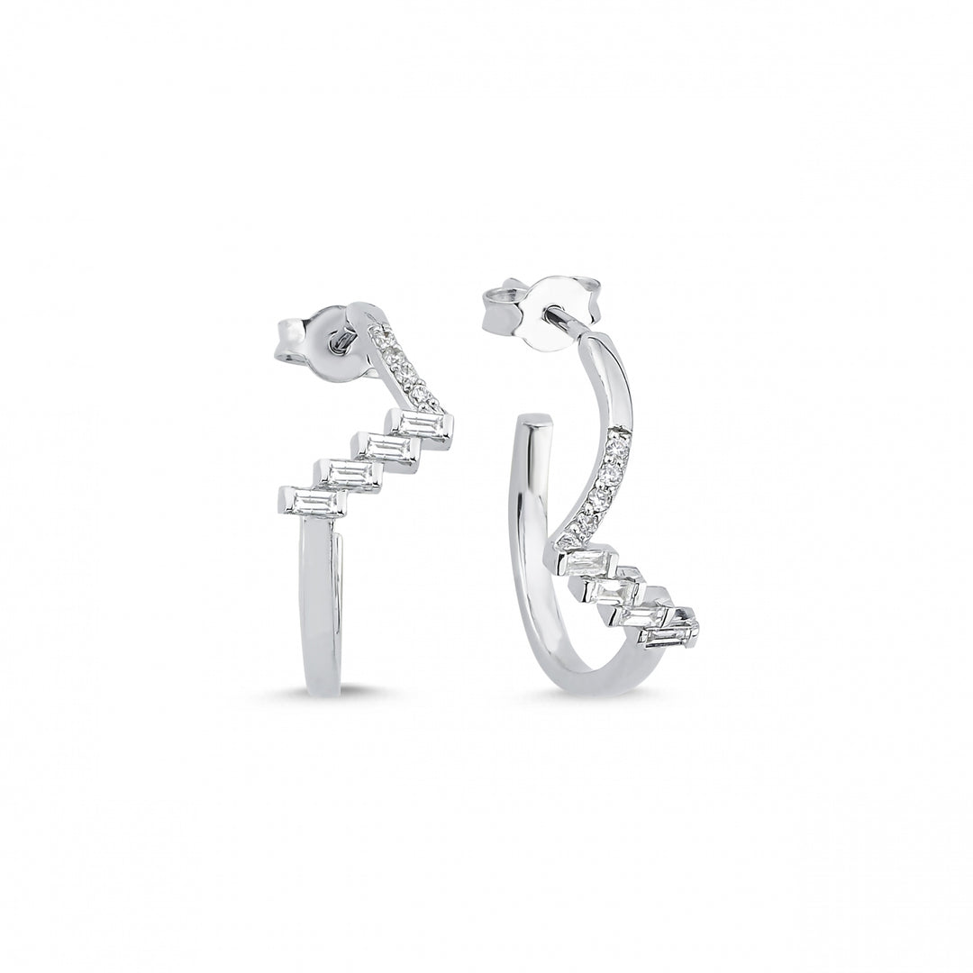 0.19 Karat Baguette Diamond Earrings