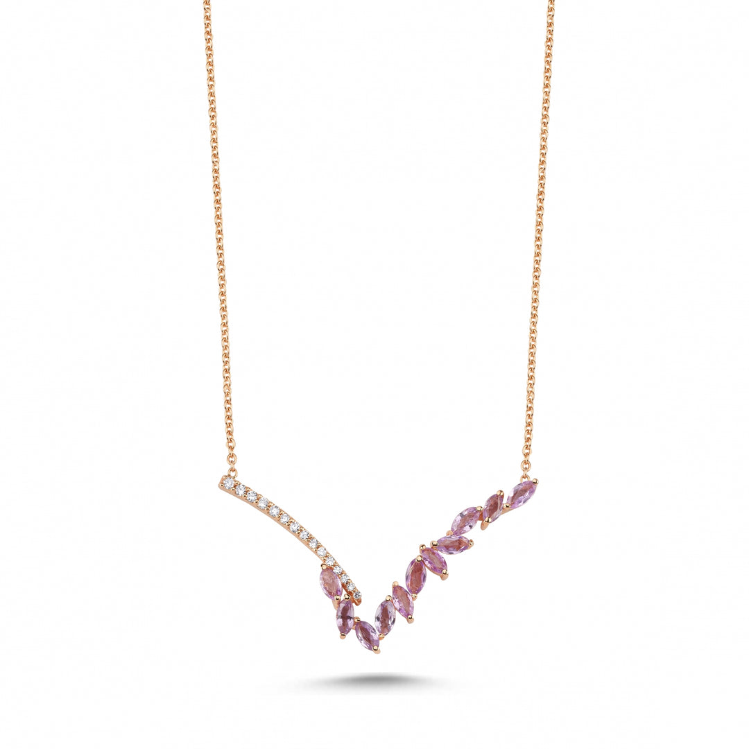 0.84 Karat Sapphire Diamond Necklace