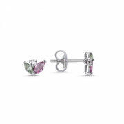 0.58 Karat Renkli Stone Set Diamond Earrings